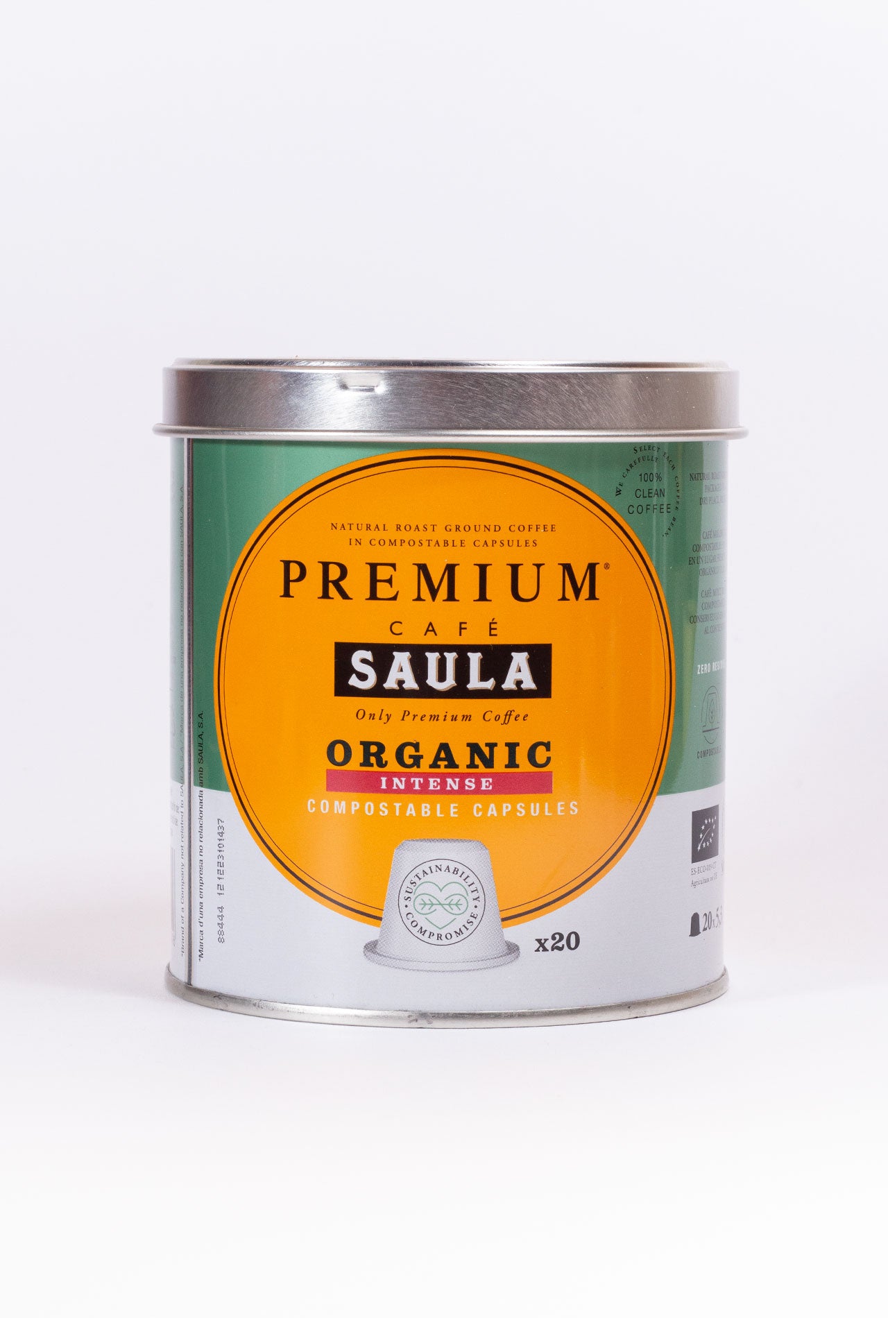 Café cápsulas organic intenso SAULA 20 U